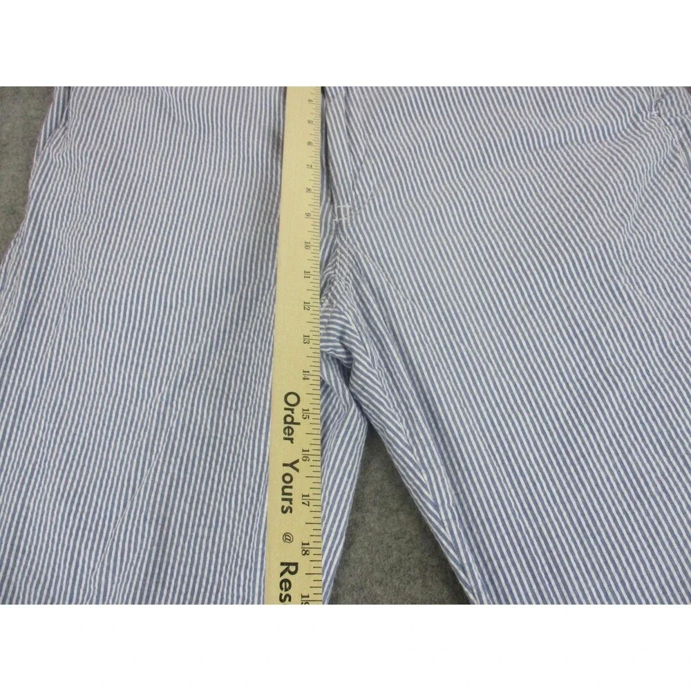 Polo Ralph Lauren Pants Mens 38x30 Blue Striped Seersucker Chambray Stretch Fit